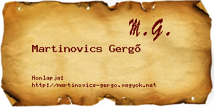 Martinovics Gergő névjegykártya